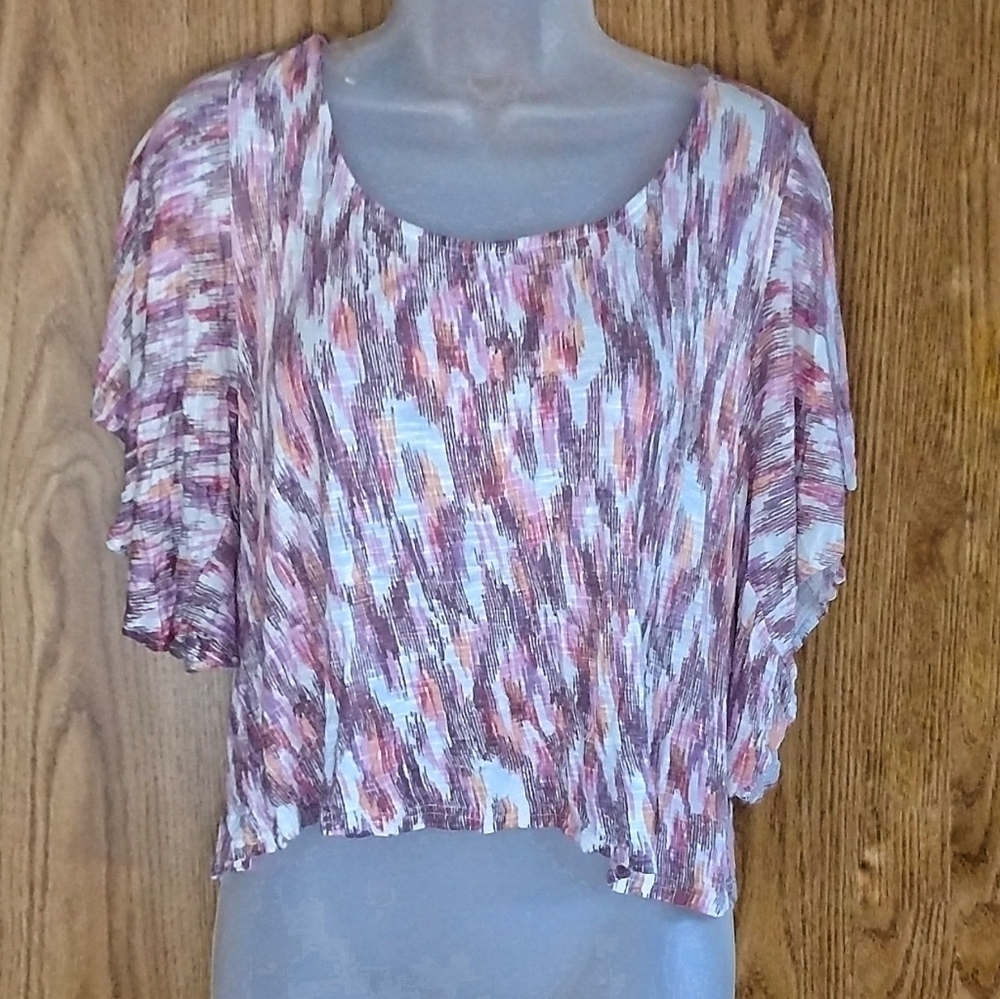 American Rag Ruffle Sleeve Crop Top - Picture 2 of 6